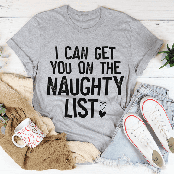 I Can Get You On The Naughty List Tee Red S Peachy Sunday T-Shirt