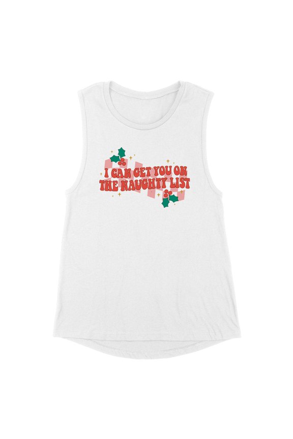 I Can Get You on the Naughty List Women's Muscle Tank Large White