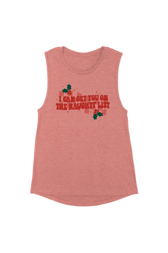 I Can Get You on the Naughty List Women's Muscle Tank X-Large Desert Pink