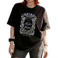 thumbnail image 1 of I Can Not Be In Depths Of Despair Floral Graphic Flattering Fit Versatile Tees T-shirt Short Sleeve Round Neck Black S-5XL, 1 of 5