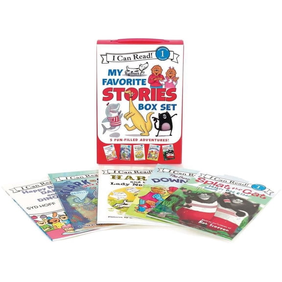 I Can Read My Favorite Stories Box Set: Happy Birthday, Danny and the Dinosaur!; Clark the Shark: Tooth Trouble; Harry and the Lady Next Door; the Berenstain Bears: down on the Farm; Splat the Cat ...