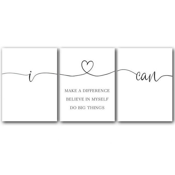 I Can, Set of 3 Poster Prints, Home Wall Décor, Motivational/Inspirational Quote