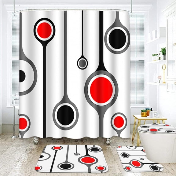 I Can Do All Thing Bathroom Set with Shower Curtain and Rugs Accessories Rustic Wooden Pattern Green Shower Curtain for Bathroom Vintage Bright Retro Bathroom Decor 4 Pcs