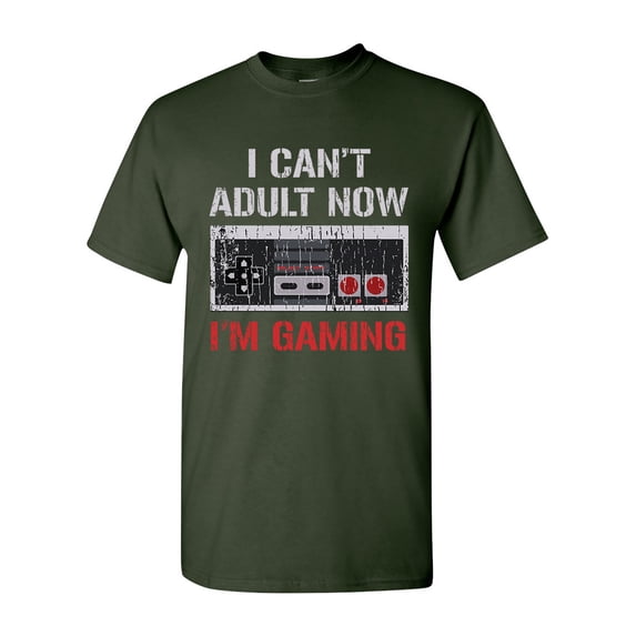 I Can't Adult Now I'm Gaming Controller Gamer Funny DT Adult T-Shirt Tee