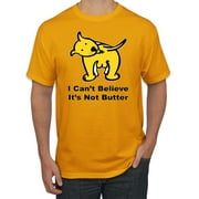 I Can't Believe It's Not Butter Funny Cute Dog Fashion Graphic T-Shirt, Gold, X-Large