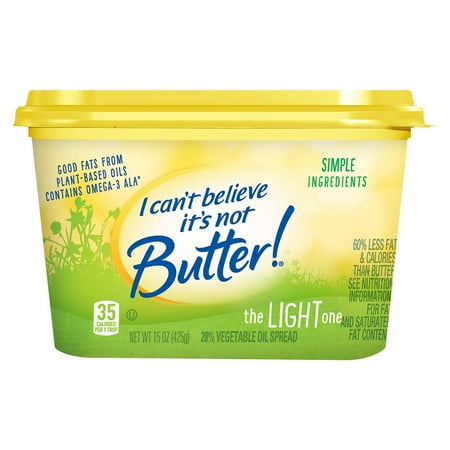 I Can't Believe It's Not Butter! Light Spread, 15 oz Tub (Refrigerated)