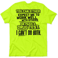 thumbnail image 1 of I Can't Do Both - Safety Yellow T-Shirt, 1 of 2