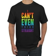I Can't Even Think Straight Gay Pride in LGBT | Mens LGBT Pride Graphic T-Shirt, Black, 2XL