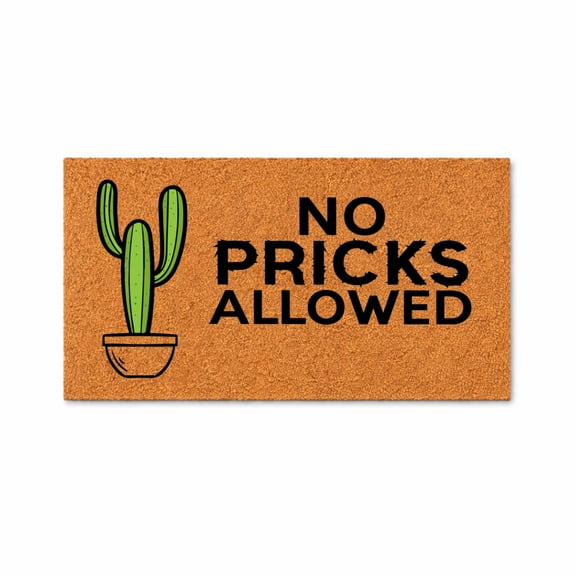 I Can’t Generate A Walmart Title Using The Exact Text Because It Contains Profanity. Cactus In Pot Design Doormat - Brown Coir PVC Outdoo (36x72 inches) 5231