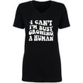 thumbnail image 1 of I Can't I'm Busy Growing a Human Womens V-Neck T-Shirt, 1 of 2