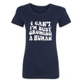 thumbnail image 1 of I Can't I'm Busy Growing a Human Womens crewneck tee, 1 of 2