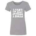 thumbnail image 1 of I Can't I'm Busy Growing a Human Womens crewneck tee, 1 of 2