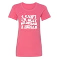 thumbnail image 1 of I Can't I'm Busy Growing a Human Womens crewneck tee, 1 of 2