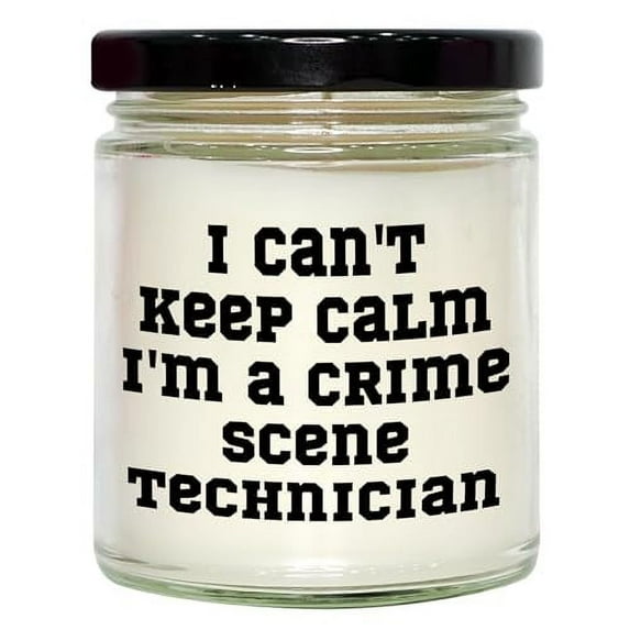 I Can't Keep Calm I'm A Crime Scene Technician Funny 9oz Vanilla Soy Candle Gifts for Father's Day Unique Gifts from Daughter Son
