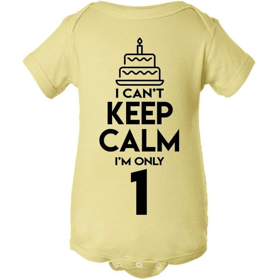 I Can't Keep Calm I'm Only One Years Old Birthday Cake Cute Baby Bodysuit Banana