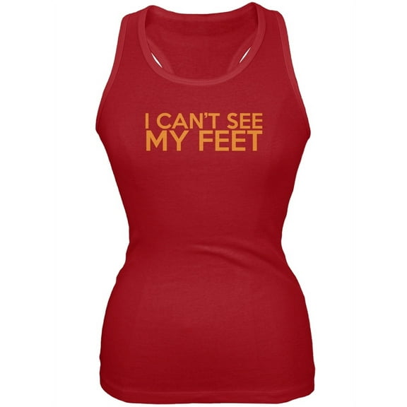 I Can't See My Feet Red Juniors Soft Tank Top - Small