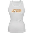 thumbnail image 1 of I Can't See My Feet White Juniors Soft Tank Top - Large, 1 of 1