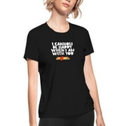 I Cannoli Be Happy When I Am With You Women's Moisture Wicking Performance T-Shirt Outdoor Sport Tee