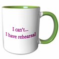 thumbnail image 1 of 3drose, I Cant I Have Rehearsal Pink, 15oz Two-tone Green Mug, 1 of 6