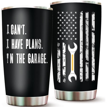 I Cant I Have Plans In The Garage Fathers Day Tumbler Mechanic Gifts for Men Gift for Garage - Car Guy Mug Birthday Gift for Husband Fathers Day Ideas Gifts for Mechanics Men, Dad, Papa, Grandpa