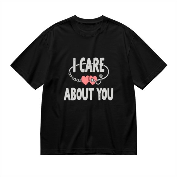 I Care About You, Stethoscope With Hearts Print 1, Vintage T Shirt, Cotton T-Shirt for Men, 23483464,S