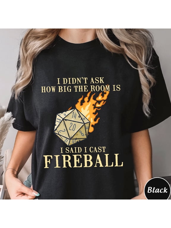 I Cast Fireball Shirt, DND Dragon Dungeon Master Unisex Tee, Wizard Joke Retro Funny Shirt, Trending Unisex Tee Shirt, Unique Shirt Gift