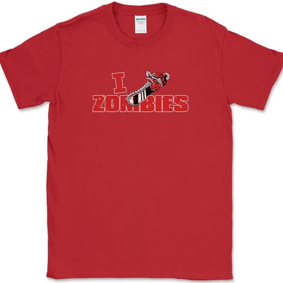 I Chainsaw Zombies T-Shirt Gildan - Red, XL