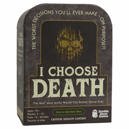 I Choose Death Would-You-Rather Card Game for Adults - Glow-in-the-Dark Tombstone Box - What Would You Rather Do Party Game with 300 Scenario Cards - Great Gift for Parties, Halloween, Birthdays - 18