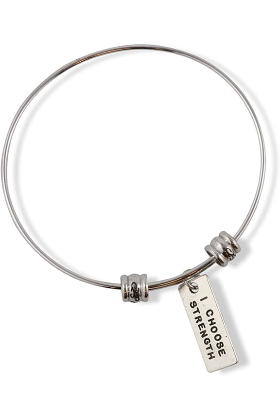 I Choose Strength Bracelet | Inspirational Saying Fancy Charm Bangle