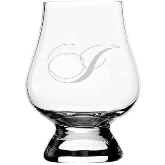 I Chopin Script Monogrammed Etched 2.5oz Glencairn Wee Whisky Glass