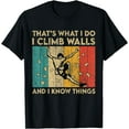 thumbnail image 1 of I Climb Walls And I Know Things Funny Rock Climbing Boulder Unisex T-Shirt for Men Women Kids Toddler,Black Color,Size YM, 1 of 5