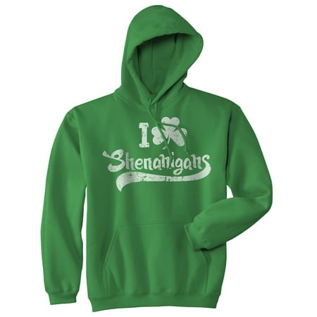 I Clover Shenanigans Hoodie Funny Green Clover SweatShirt Novelty Shirt