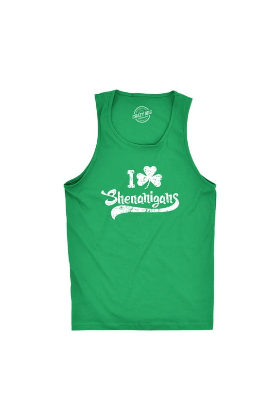 I Clover Shenanigans Tank Top Funny Shirt for Saint Patricks Day St Patty Outfit