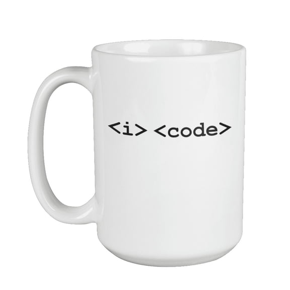 I Code Simple Witty Coffee & Tea Mug For A Computer Scientist, Web Designer, Software Engineer, Web Developer, Students, Professionals, Men, And Women (15oz)