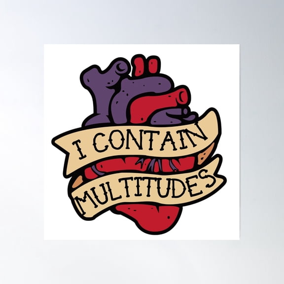 I Contain Multitudes Poster Wall Art, Modern Wall Decor, 16x16 UNFRAMED