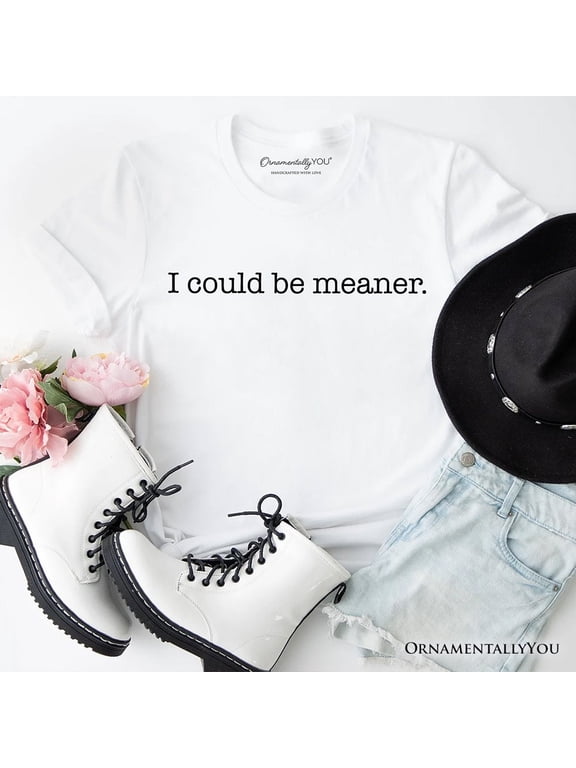 I Could Be Meaner T-Shirt, Sarcastic Quote Minimalist Tee