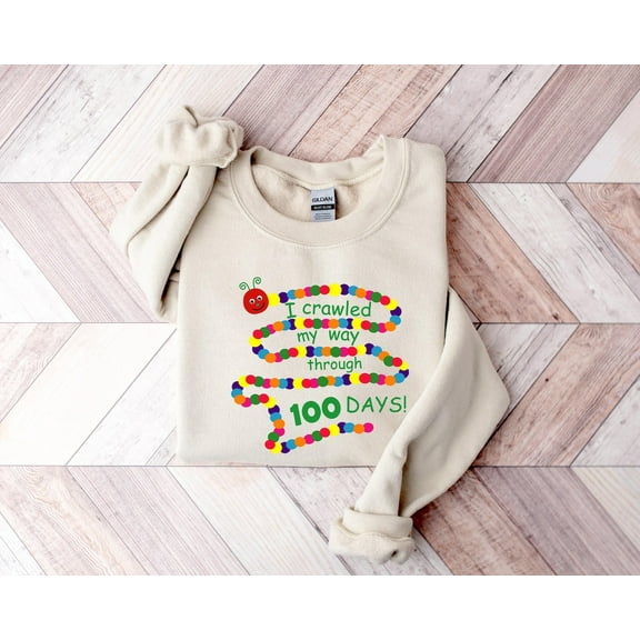 I Crawled My Way Through 100 Days, School, 100 Days of School Shirt, 100 Days of School Shirt, 100th Day of School Celebration All Size S-5Xl