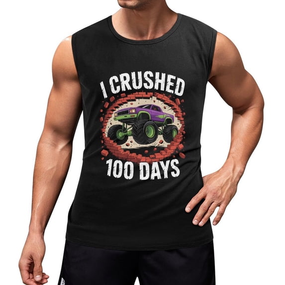 I Crushed 100 Days of School Men'S Muscle T-Shirt, Sleeveless, Muscle Tank Tee Top 3XL