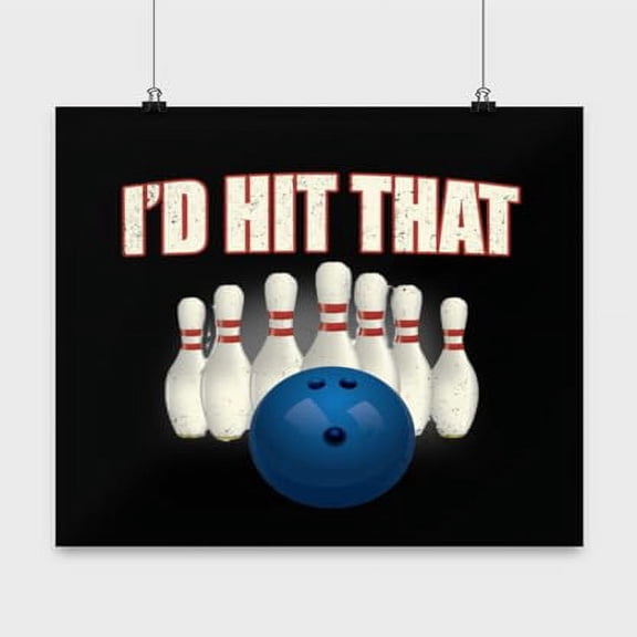 Bowling Poster - 13x13 - Wall Decor for Bowlers Gift