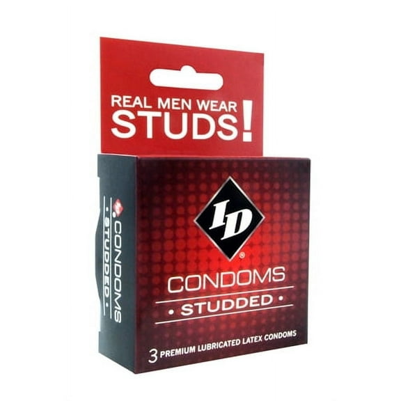 ID Studded Condom 3 Pack Latex Condoms