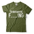thumbnail image 1 of I'D Rather Be Fishing Shirt Funny Fishing Tee Gift For Men Fishing Gifts Fisherman Shirt (Small Military Green), 1 of 6