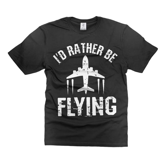 I'D Rather Be Flying Shirt Funny Aviation Shirts Flying Funny Shirts Aviation Shirts (Small Black)