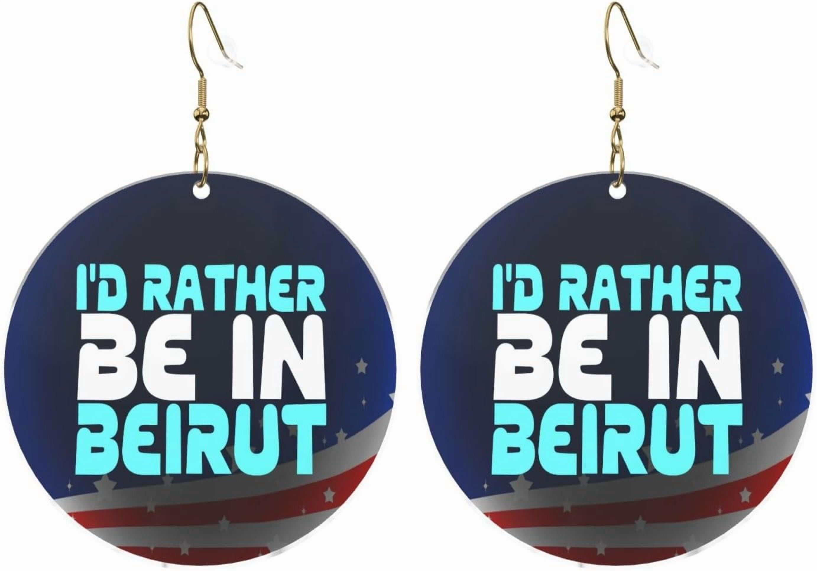 I'D Rather Be In Beirut Contemporary Round Acrylic Earrings Lightweight Multi-functional For All Occasions[p243]