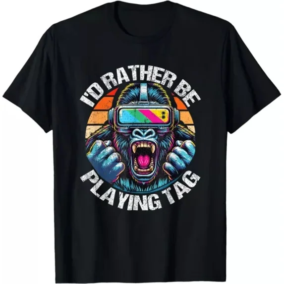 I D Rather Be Playing Tag Gorilla Monke Tag Gorilla Vr Gamer Shirt Unisex S-5XL Hot Trending Shirt, Vintage Birthday Gift