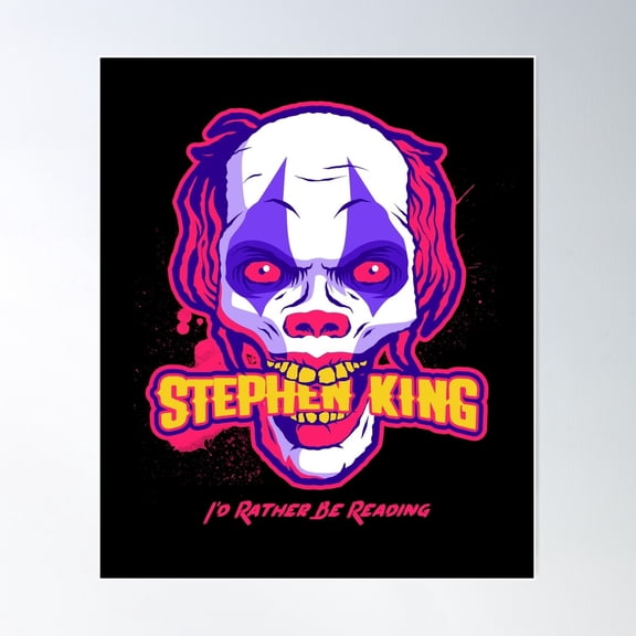 I'D Rather Be Reading Stephen King Mouse Pad Poster Wall Art, Modern Wall Decor For Living Room Bedroom, 16x24 UNFRAMED