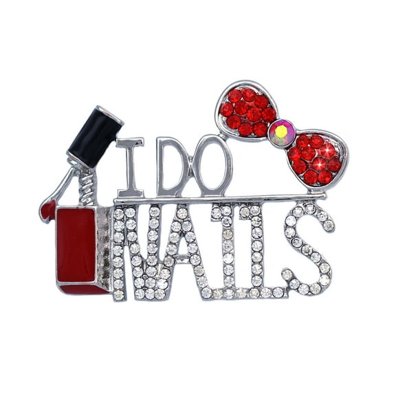 I DO NAILS Word Nail Polish Manicurist Brooch Pin Nail Salon Jewelry