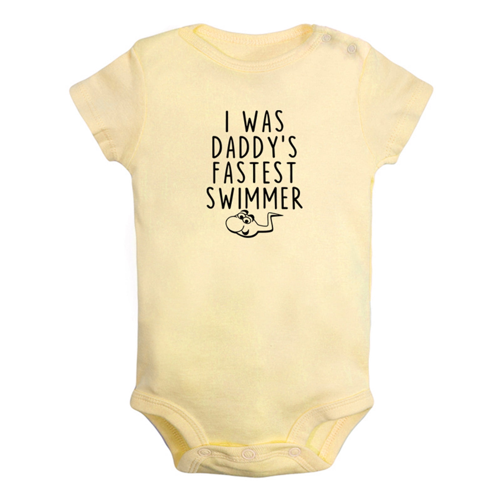 "I Was Daddy's Fastest Swimmer" Baby Bodysuit - Funny Newborn Romper Long Sleeve