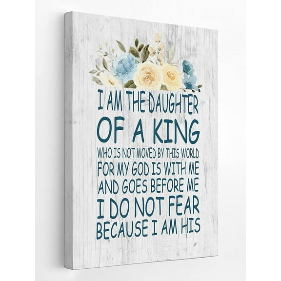 I Am The Daughter of King Bible Verses Religious Canvas Wall Art Prints 11x14 Inch Inspirational Christian Rustic Decor For Home Bedroom Living Room Office,Gifts For Christian Women Daughter