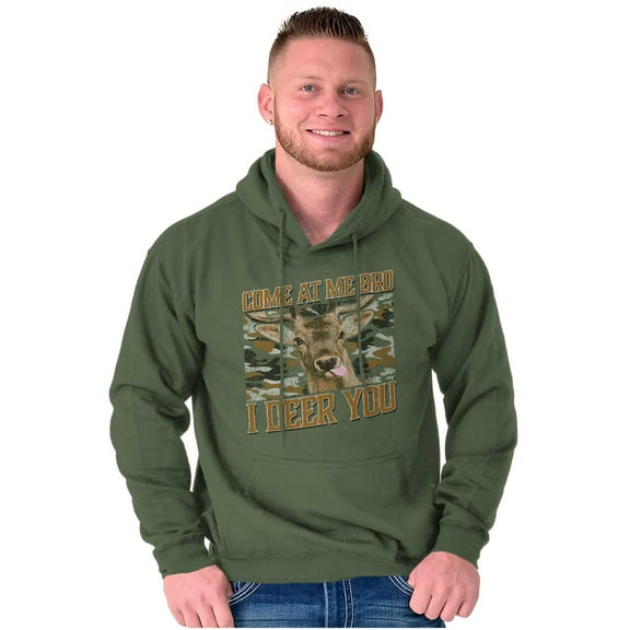 I Deer You Hunting Pun Camouflage Unisex Plus Fleece Graphic Hoodie Brisco Brands 4X