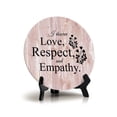 thumbnail image 1 of I Deserve Love, Respect And Empathy Blush Wood Color Circle Table Sign (5" X 5"), 1 of 4